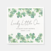 Shamrock Lucky Little One Baby Shower スタンダードカクテルナプキン (正面)