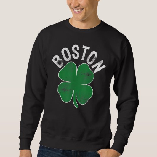Shamrock Massachusetts Boston ST PATRICKS DAY Iris スウェットシャツ (正面)
