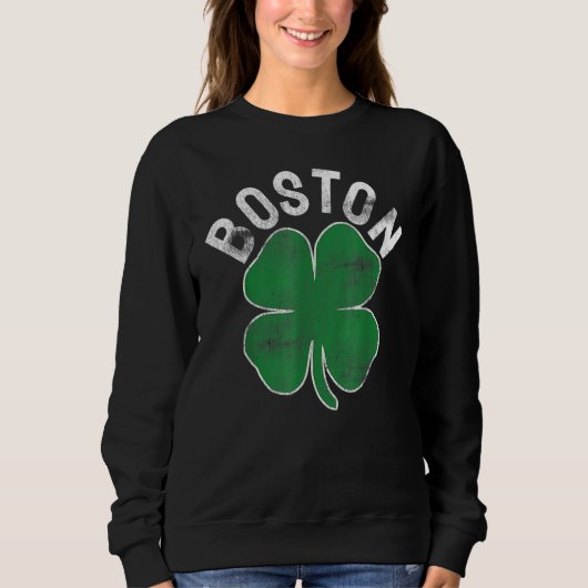 Shamrock Massachusetts Boston ST PATRICKS DAY Iris スウェットシャツ (正面)