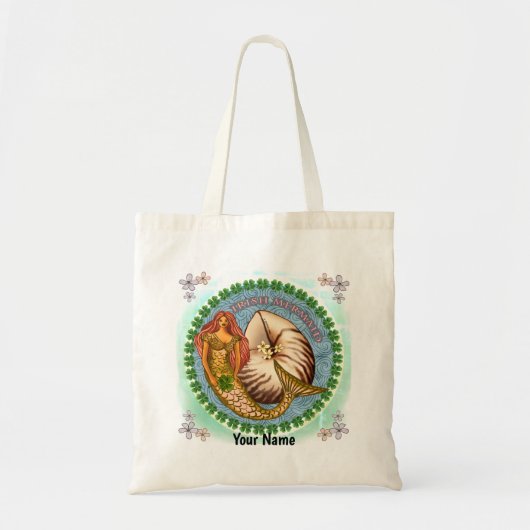 Shamrock Mermaid custom name tote Bag トートバッグ (正面)