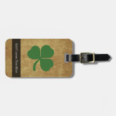 Shamrock onヴィンテージ背景 ラゲッジタグ (正面横)