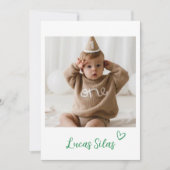 Shamrock One First Birthday Photo Invitation 招待状 (正面)