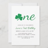 Shamrock One First Birthday Photo Invitation 招待状 (裏面)