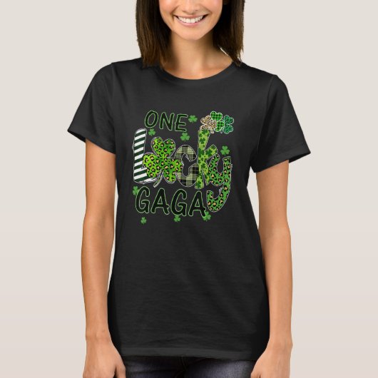 Shamrock One Lucky Gaga St Patrick's Day Tシャツ (正面)