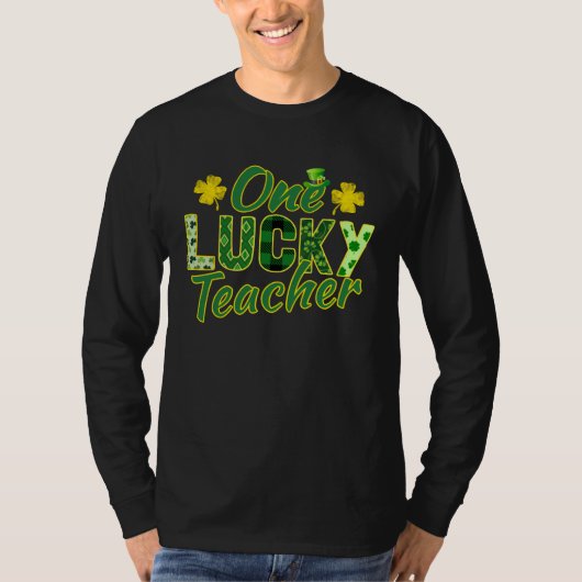 Shamrock One Lucky Teacher St Patrick s Day Schoo Tシャツ (正面)