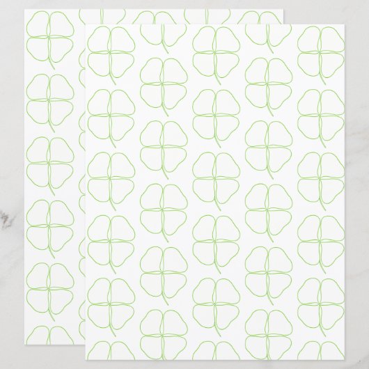 Shamrock Outlines Scrapbook Paper (正面/裏面)