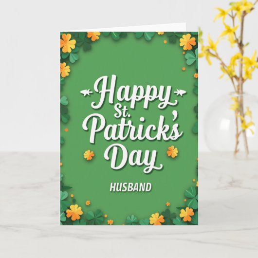 Shamrock Pattern Husband Card カード (黄色い花)