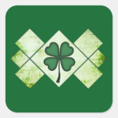 Shamrock Pattern St Patrick’s Day - Autocolante スクエアシール (正面)