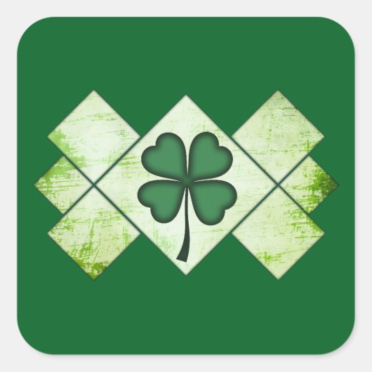 Shamrock Pattern St Patrick’s Day - Autocolante スクエアシール (正面)