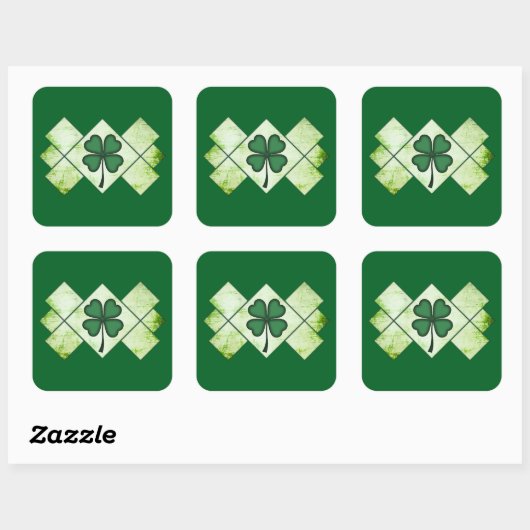 Shamrock Pattern St Patrick’s Day - Autocolante スクエアシール (シート)