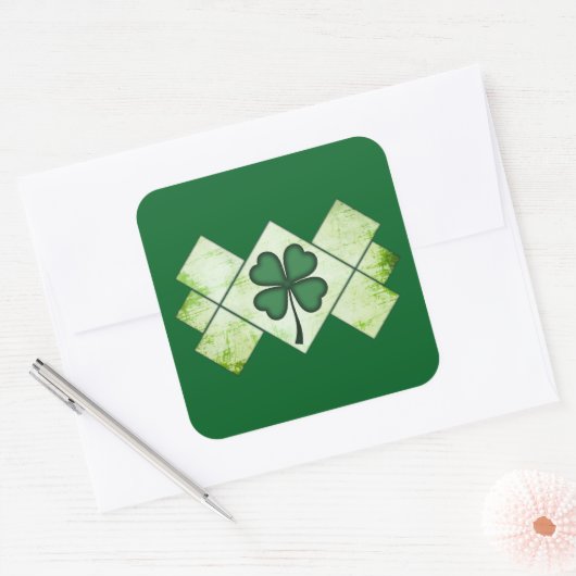 Shamrock Pattern St Patrick’s Day - Autocolante スクエアシール (封筒)
