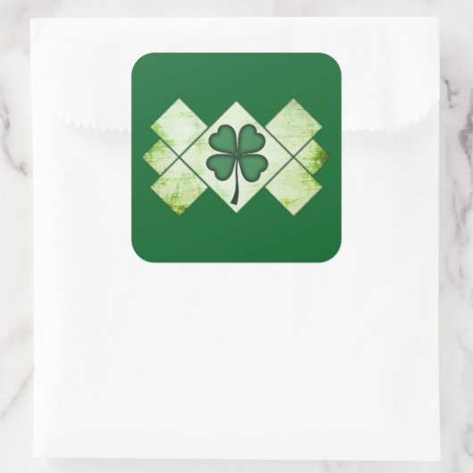 Shamrock Pattern St Patrick’s Day - Autocolante スクエアシール (バッグ)