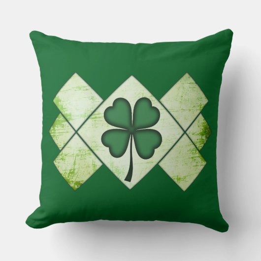 Shamrock Pattern St Patrick’s Day Shirt – almofada クッション (正面)