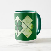 Shamrock Pattern St Patrick’s Day Shirt – caneca マグカップ (正面右)