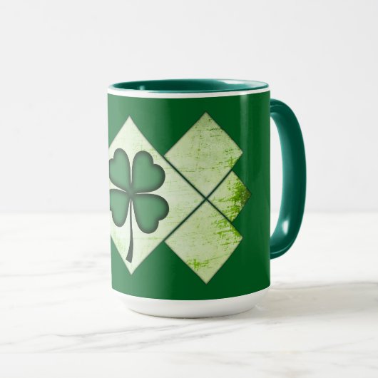Shamrock Pattern St Patrick’s Day Shirt – caneca マグカップ (正面右)