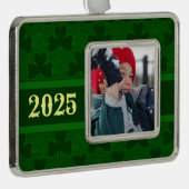 Shamrock Personalized シルバープレートフレームオーナメント (右)