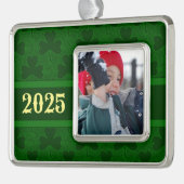 Shamrock Personalized シルバープレートフレームオーナメント (左)