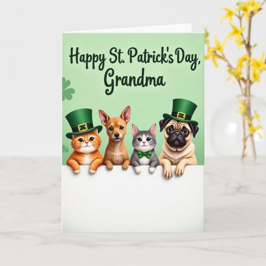 Shamrock Pets Grandma Card カード (黄色い花)