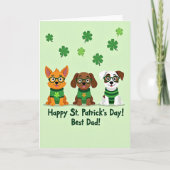 Shamrock Puppy Best Dad Card カード (正面)