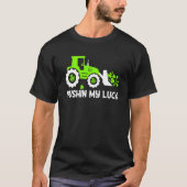 Shamrock Pushin My Luck Farmer St Patrick's Day Me Tシャツ (正面)