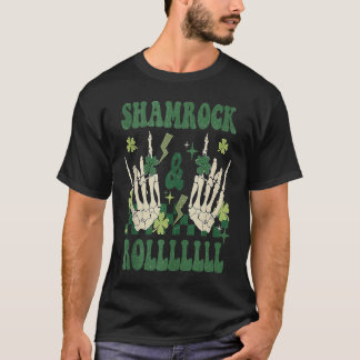 SHAMROCK & ROLLLLLL Heavy Metal Punk Rock St Patri Tシャツ