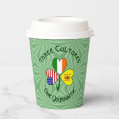 Shamrock Scot Lion Ireland USA Personalized Text 紙コップ (裏面)
