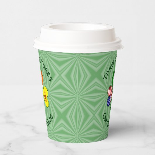 Shamrock Scot Lion Ireland USA Personalized Text 紙コップ (右)