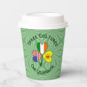 Shamrock Scot Lion Ireland USA Personalized Text 紙コップ (正面)