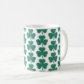 Shamrock Shape Plaid Classic Green コーヒーマグカップ (正面右)