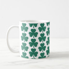 Shamrock Shape Plaid Classic Green コーヒーマグカップ