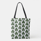 Shamrock Shape Plaid Dark Green トートバッグ (裏面)