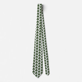 Shamrock Shape Plaid Dark Green Neck Tie ネクタイ
