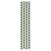 Shamrock Shape Plaid Dark Green Table Runner ショートテーブルランナー (正面)