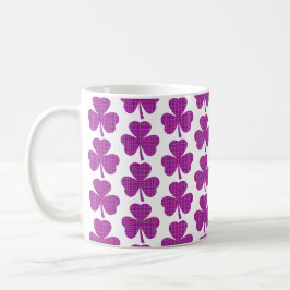 Shamrock Shape Plaid Pink Purple コーヒーマグカップ