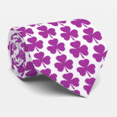 Shamrock Shape Plaid Pink Purple Neck Tie ネクタイ (ロール)