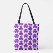 Shamrock Shape Plaid Purple Tote Bag トートバッグ (裏面)