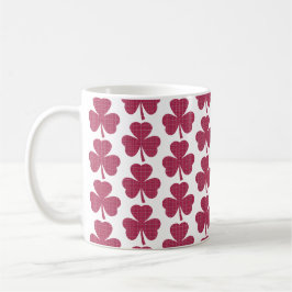 Shamrock Shape Plaid Red コーヒーマグカップ