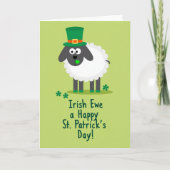 Shamrock Sheep Holiday Card カード (正面)