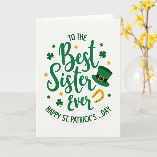 Shamrock Sister St Patricks Card カード (黄色い花)