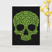 Shamrock Skull Lucky Irish Skull St. Patrick's Day カード (黄色い花)