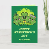 Shamrock Smiles St. Patrick’s Day Card カード (正面)