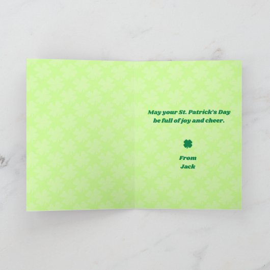 Shamrock Smiles St. Patrick’s Day Card カード (内部)