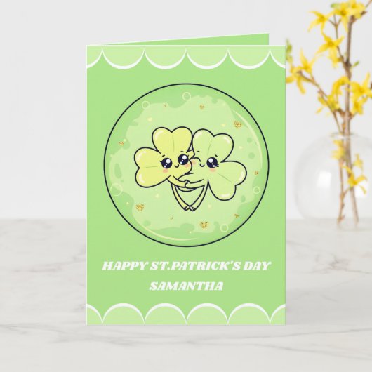 Shamrock Snuggles St. Patrick’s Day Card カード (黄色い花)
