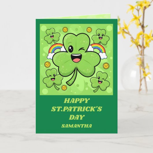 Shamrock Sparkle St. Patrick’s Day Card カード (黄色い花)