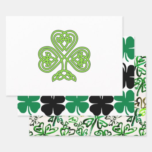 Shamrock St. Patrick Day ラッピングペーパーシート (セット)