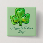 Shamrock St. Patrick's Day Button 缶バッジ (正面)