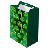 Shamrock St Patrick's Day Gift Bag ミディアムペーパーバッグ (正面アングル)