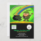 Shamrock、St Patrick's Day Leprechaun、金ゴールドポット 招待状 (正面)