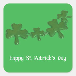 Shamrock St Patrick's Day Stickers スクエアシール