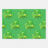 Shamrock St Patrick's Day Wrapping Paper Sheets ラッピングペーパーシート (正面3)